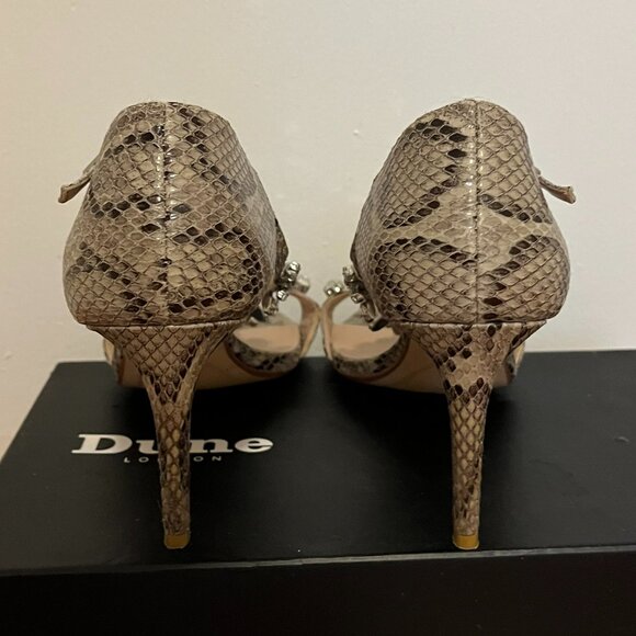 Dune London Crystal Embellished Snakeskin Heels โ Size 39 - Picture 5 of 12